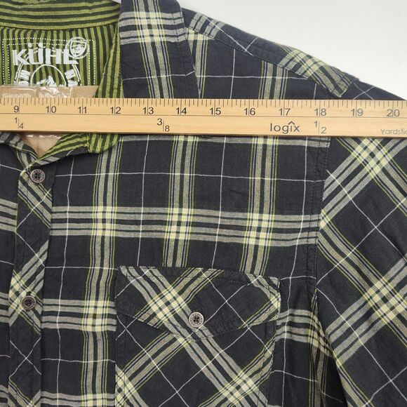 Kuhl Mountain Grown Button-Up Shirt Men's Size L Green & Gray Plaid Long Sleeves - Picture 3 of 10